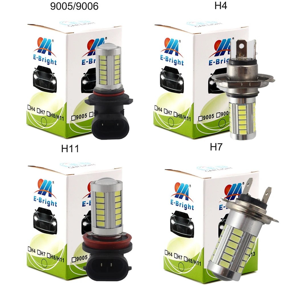 YM E Bright 2 шт. 9005 9006 H4 H11 5730 33 светодиодный фары Противотуманные автомобильные лампы
