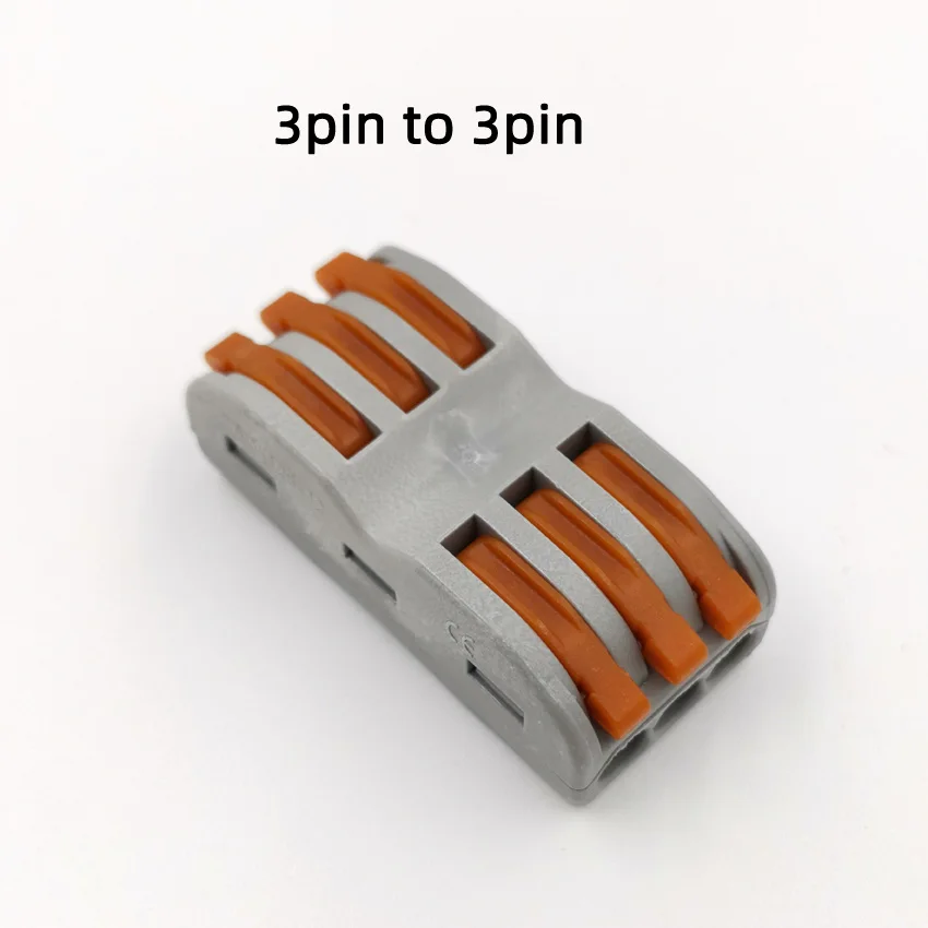 Универсальные клеммы блок плагин для электрических проводов разъем 222-412 413 414 415 418 SPL-2 3 Тип проводка кабеля Разъем - Цвет: 3pin to 3pin   2pcs