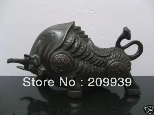 

Fast ship Hd0118 TIBETAN TRIBAL BRASS BRONZE STATUE COW BULL OX 11 CM (A0314)