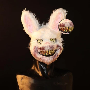 

New 2019 Blood Plush Rabbit Halloween Horror Mask Fancy Dress Plush Bunny Rabbit Bloody Creepy Scary Mask Party