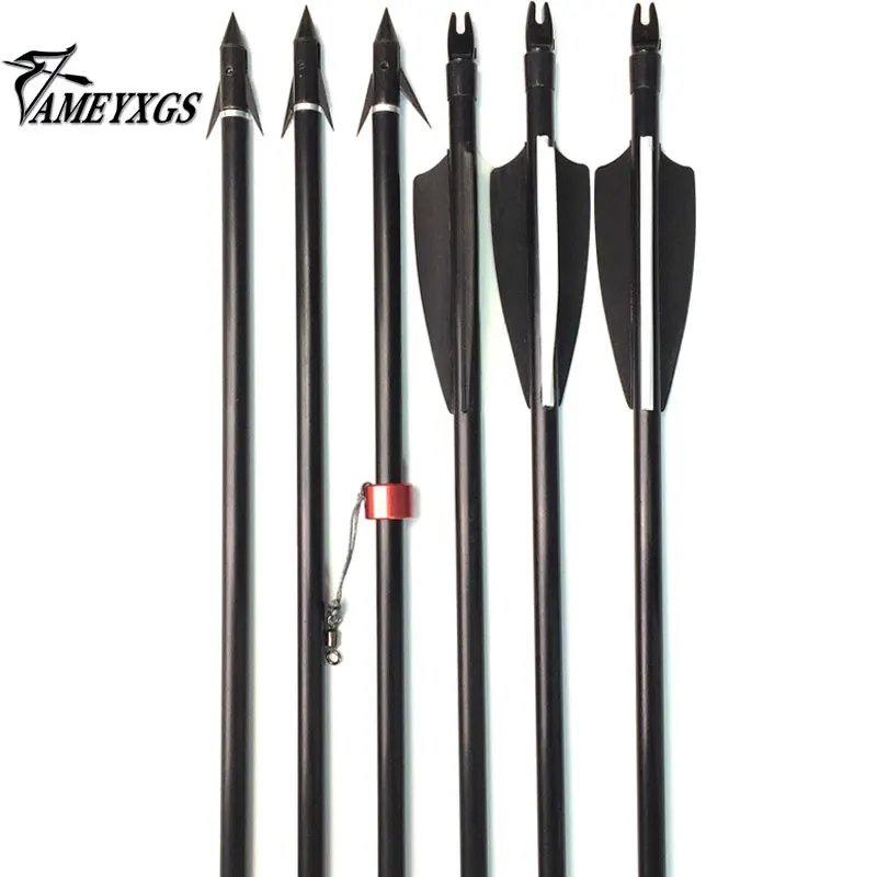 3 Pcs 80cm Fishing Arrows Bowfishing Fiberglass Arrow Spine 500 Hunting