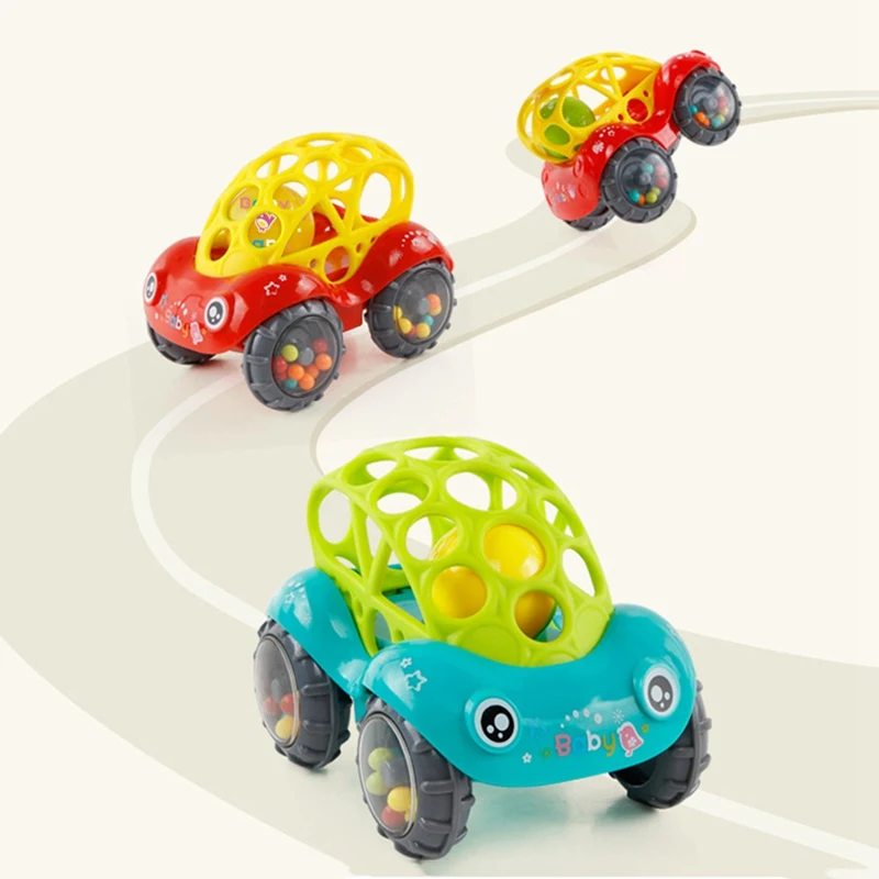 Baby Soft Toy Car Baby Hand Grip Soft Plastic Toy Car Inertial Slide