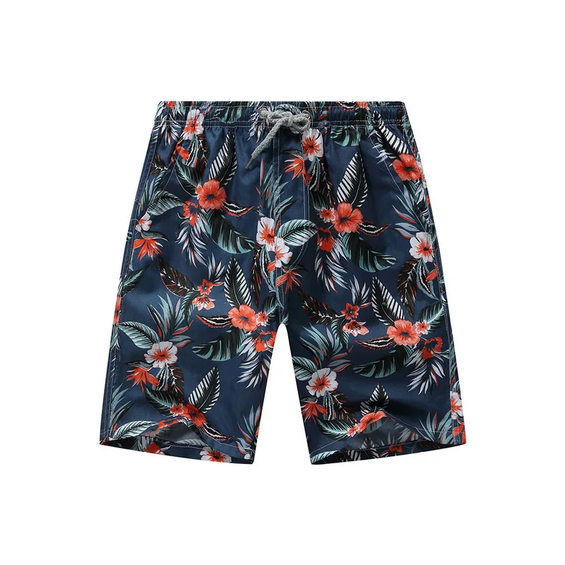 Летние шорты с принтом для плавания мужские повседневные шорты с завязками Sunga Masculina свободные быстросохнущие пляжные шорты с эластичной
