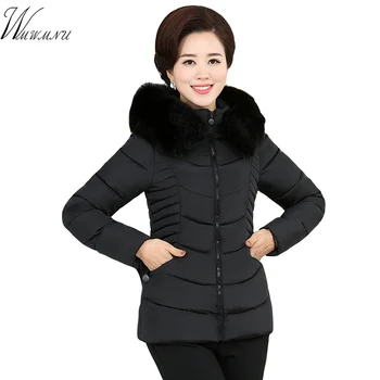

Fur collar short cotton padded coat women hooded plus size 4xl winter jacket casual outwear solid color jaqueta feminina inverno
