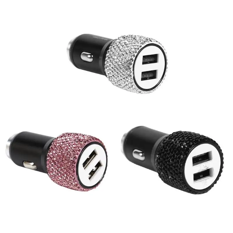 

VODOOL 2 in 1 Dual USB Port Fast Charging Car Charger Safety Hammer Diamond Style Car Auto Cigarette Lighte Replacement Parts