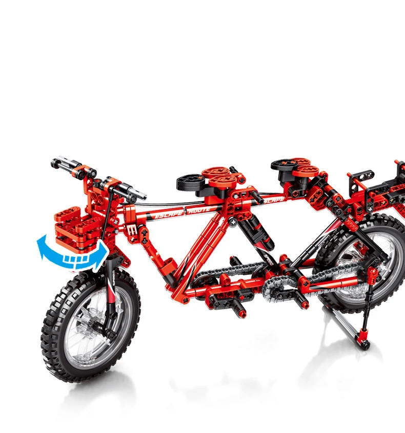 309pcs Technique Mountain Bike 2 in1 Tandem Bicycle Moc Building Blocks Compatible Legoing City Technic DIY Bricks Toy For Child (9)