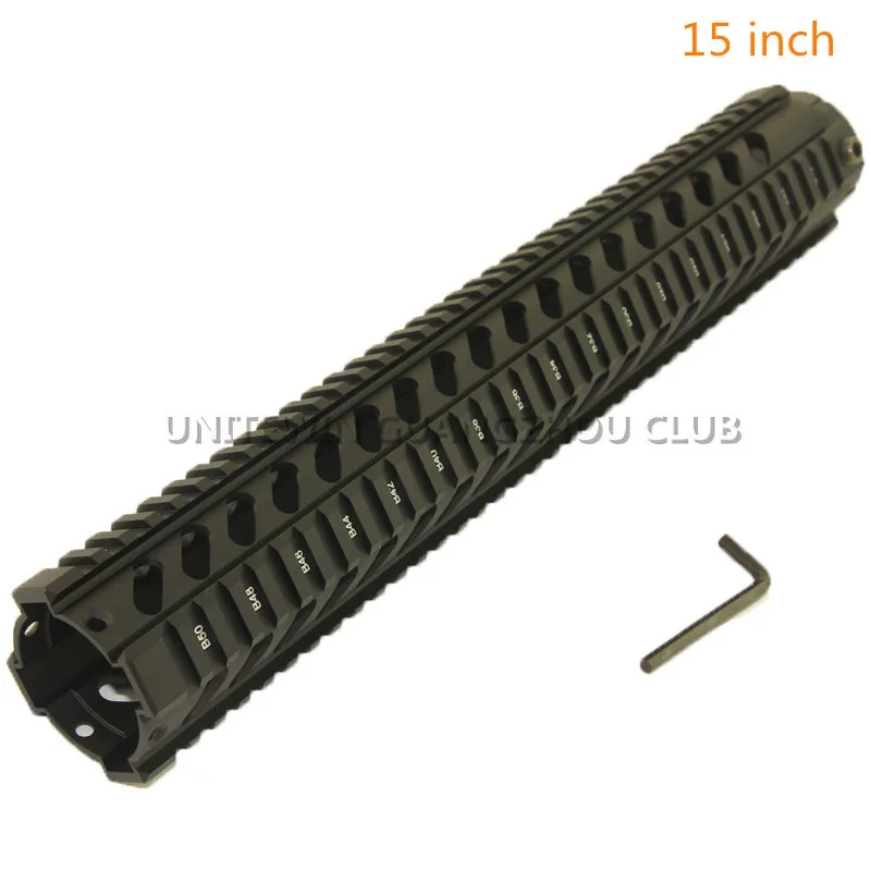 10 дюймов 12 дюймов 15 дюймов AR-15 M4 Handguard Carbine RIS Quad Rail тактический страйкбол винтовка аксессуары Drop-In Picatinny крепление - Цвет: 15