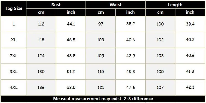 SIZE CHART
