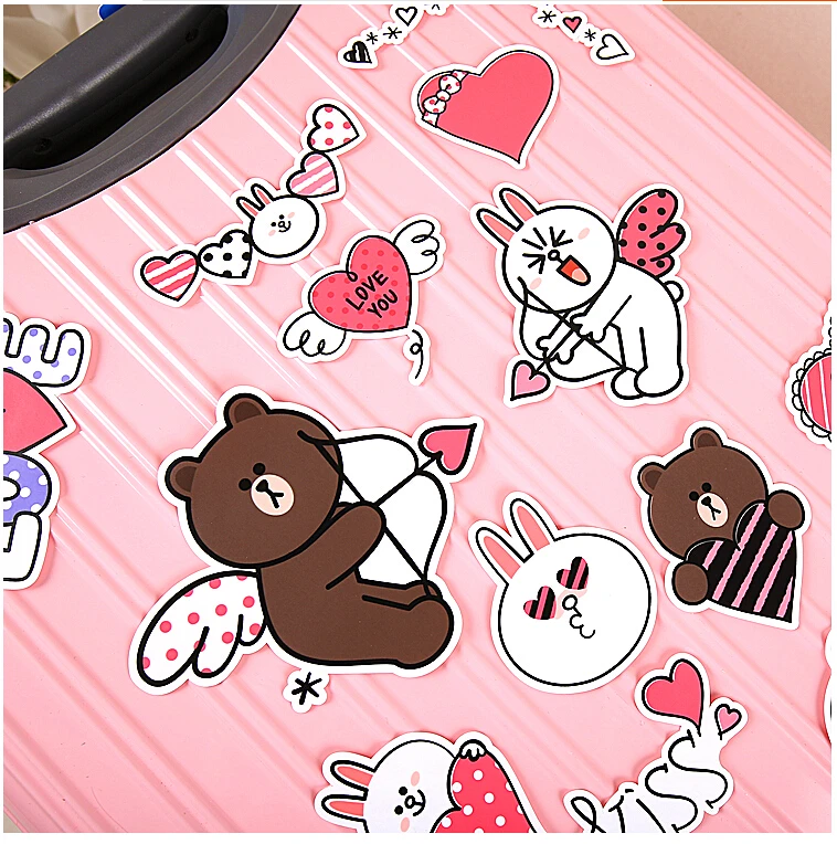 

17pcs Creative Cute Self-made hello kitty stickers / trolley case / computer notebook stickers