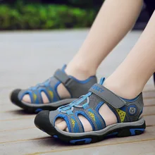Детская летняя пляжная обувь сандалии с закрытым носком для мальчиков и девочек дизайнерские сандалии для малышей Детская мода высокое качество обуви