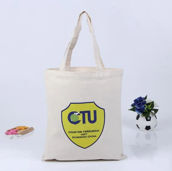wholesale 200 pcs/lot three colours customized logo tote bag cotton, Canvas backpack 100% cotton ...