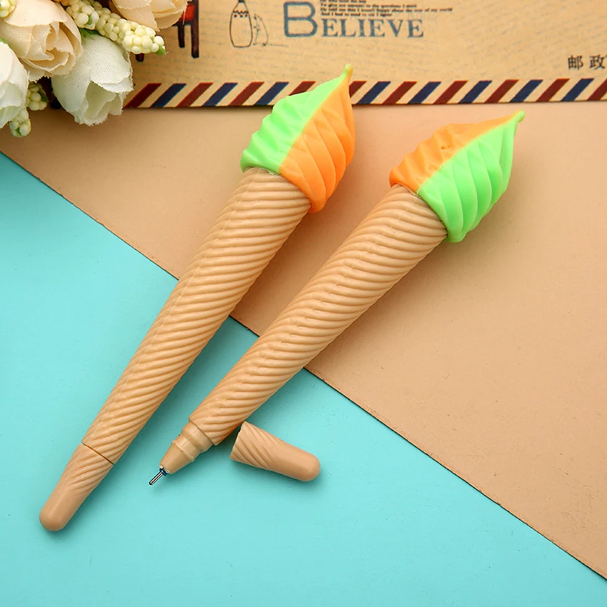 

1PC 0.28mm Creative Ice Cream Pen Kawaii Gel Pen Caneta Material Escolar Stationery Office School Supplies Gift Random Color