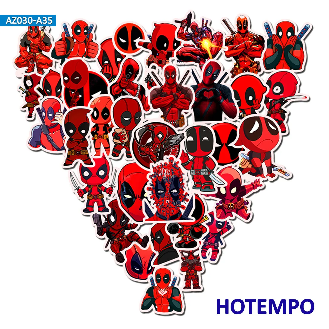 35 قطعة بطل السوبر الأعجوبة Deadpool ملصقات ل للهاتف المحمول والحاسوب المحمول الأمتعة حقيبة الغيتار دراجة التزلج ملصقات مصورة
