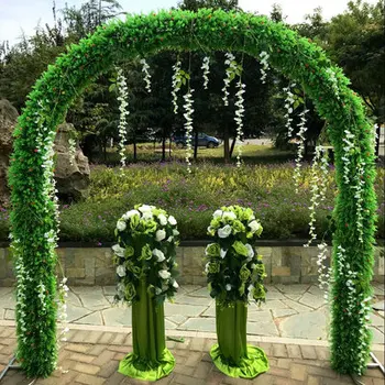 

Luxury wedding Centerpiece Metal flower Arch Door rose Flower Stand with green leavies For Wedding Decor flower backdrop