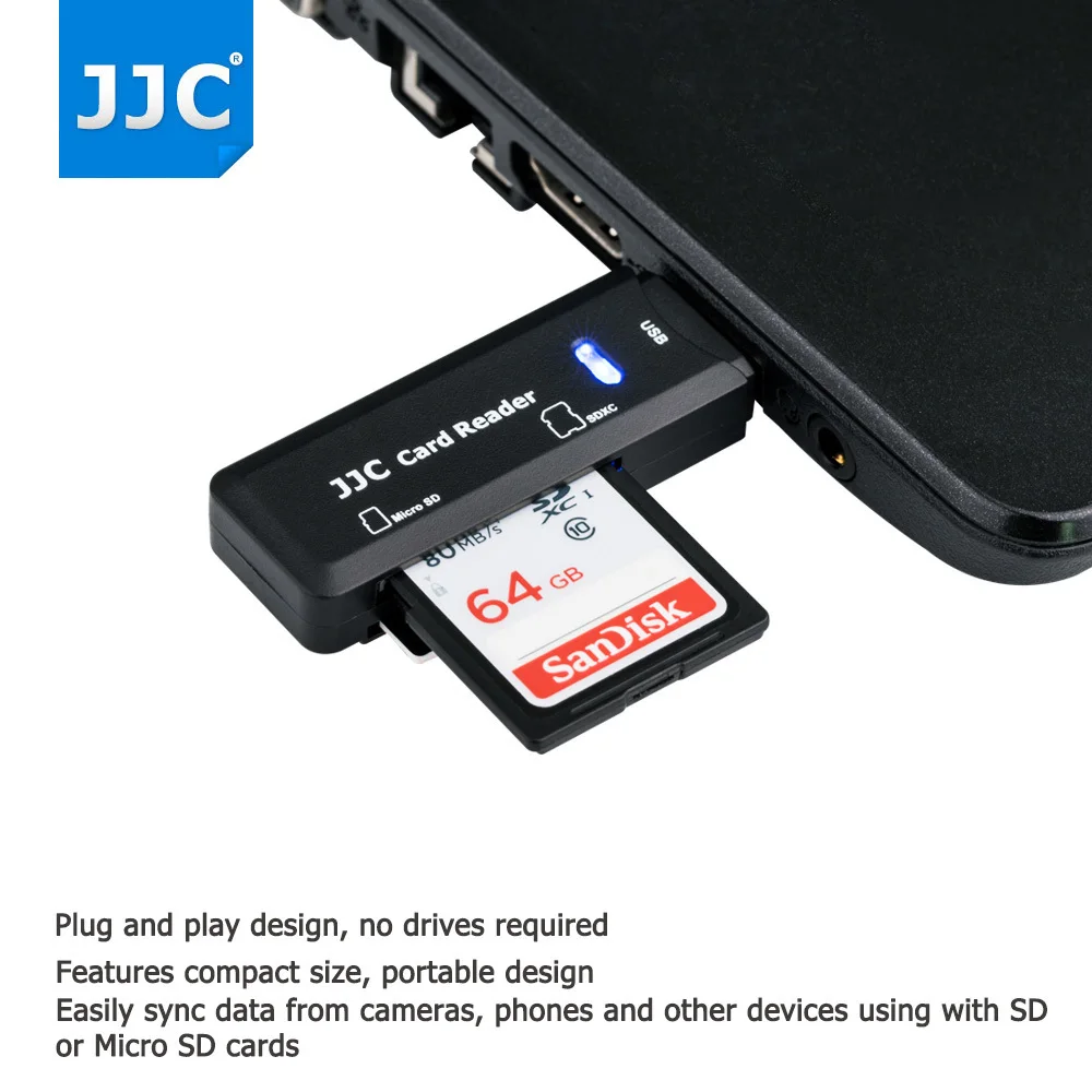 JJC камера считыватель карт памяти адаптер 5 Гбит/с USB 3,0 SD/Micro SD/TF/SDHC/SDXC ридеры для Win98/ME/2000/XP/WIN7/Mac OS