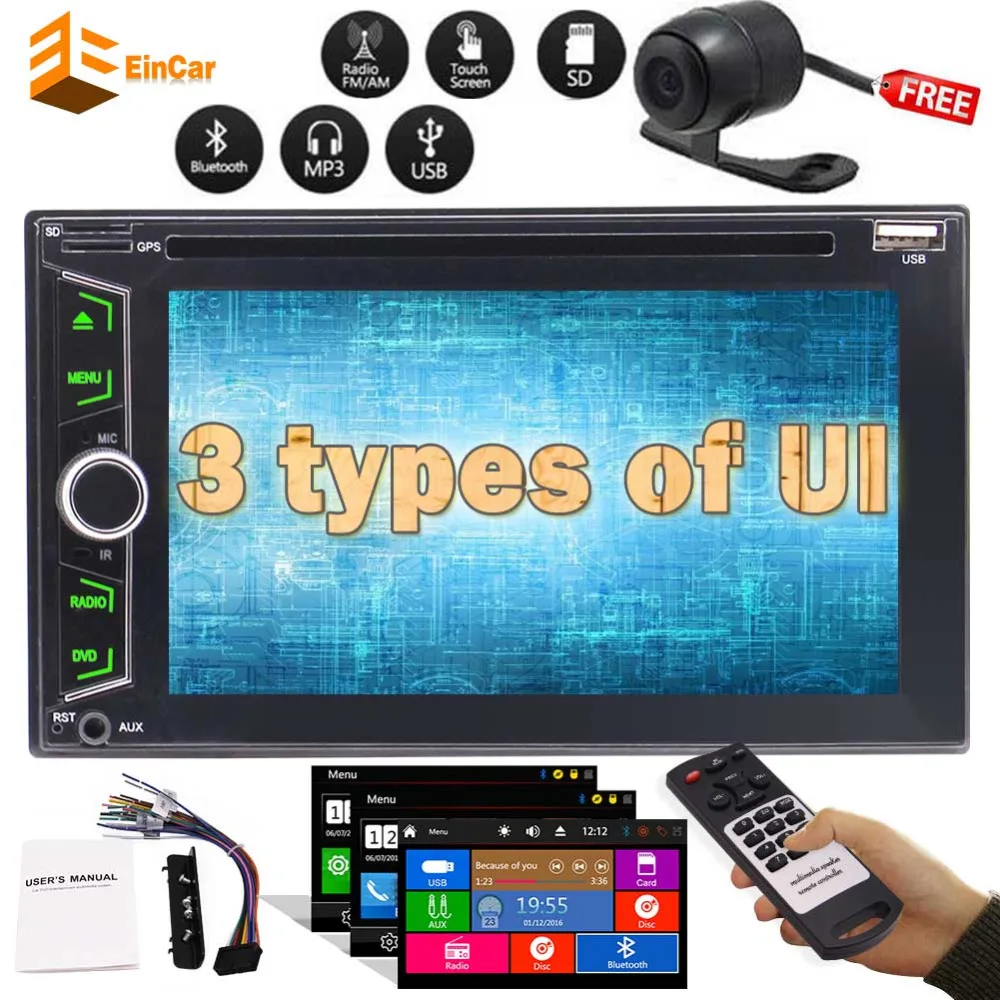 

Car Stereo double 2 din DVD/CD Player Multi-Touch Capacitive Screen Car Stereo Autoradio Bluetooth Monitor Headunit+Free camera
