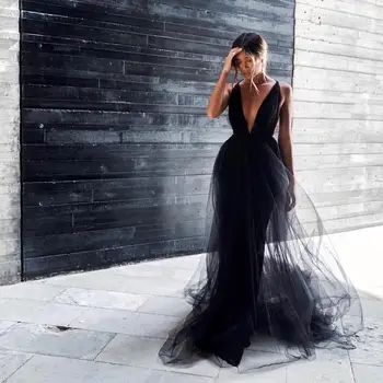 

New Style Evening Party See-Through Mesh Dress sexy women Spaghetti Strap V-neck Backless celebrity body con Dresses wholesale