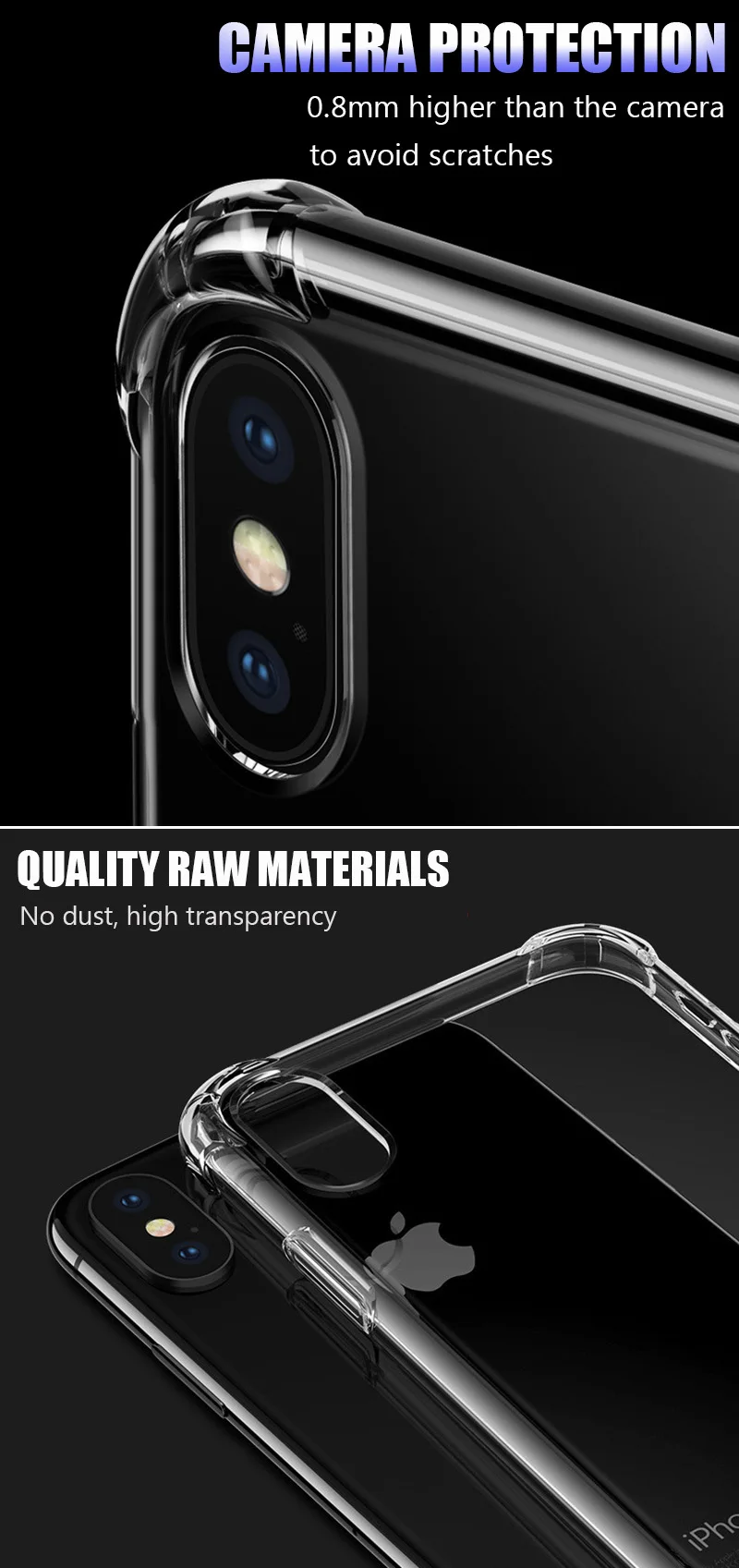 KIPX1046_13_Luxury Shockproof Transparent Cases for iPhone XS XR XS Max Soft Silicone Phone Case for iPhone 5S SE 6S 7 8 Plus Back Cover