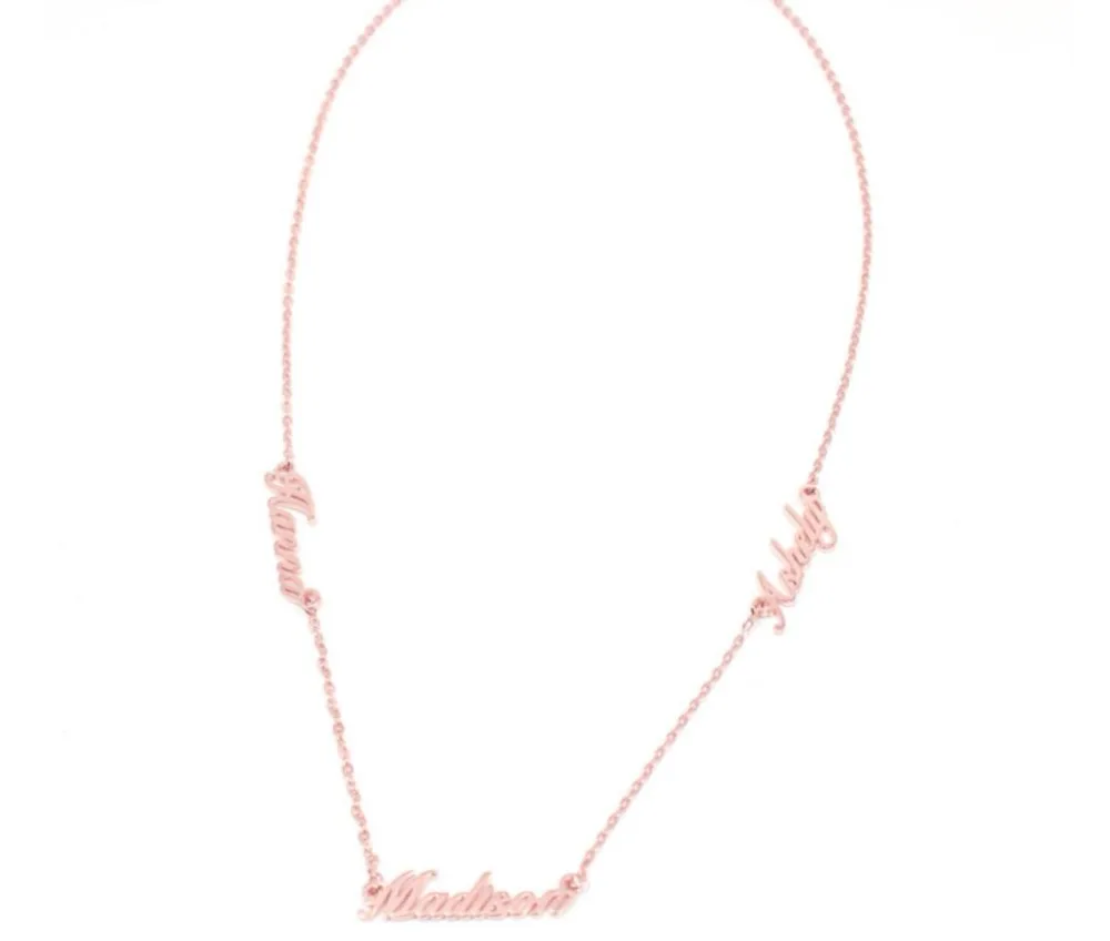 multi name plate necklaces