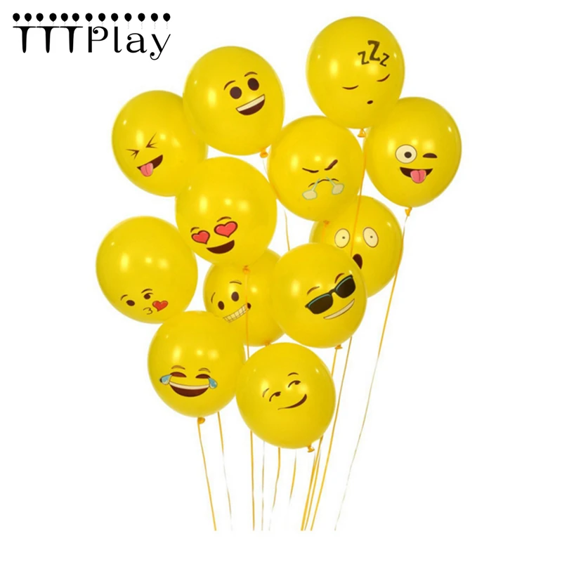 

10pcs/lot 12 Inch Smile Face Emoji Latex Balloons Wedding Decoration Inflatable Air Balls Happy Birthday Party Supplies Balloons