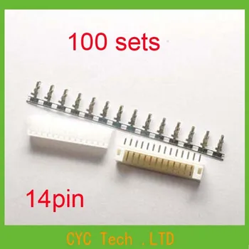 

100 sets PH2.0 14P connector,2.0mm electrical connector kit(plug+straight needle+terminal)