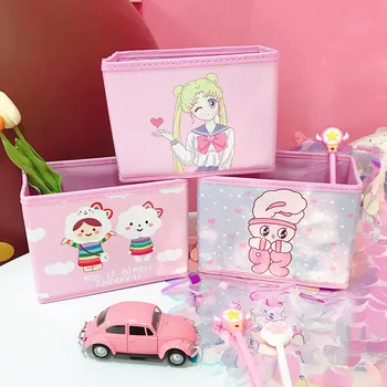 

Beauty Girl Gift PU Pink Cosmetic Storage Boxes Folding Multifunction Nonwoven Make Up Container Bag Case Jewelry Storage Boxes