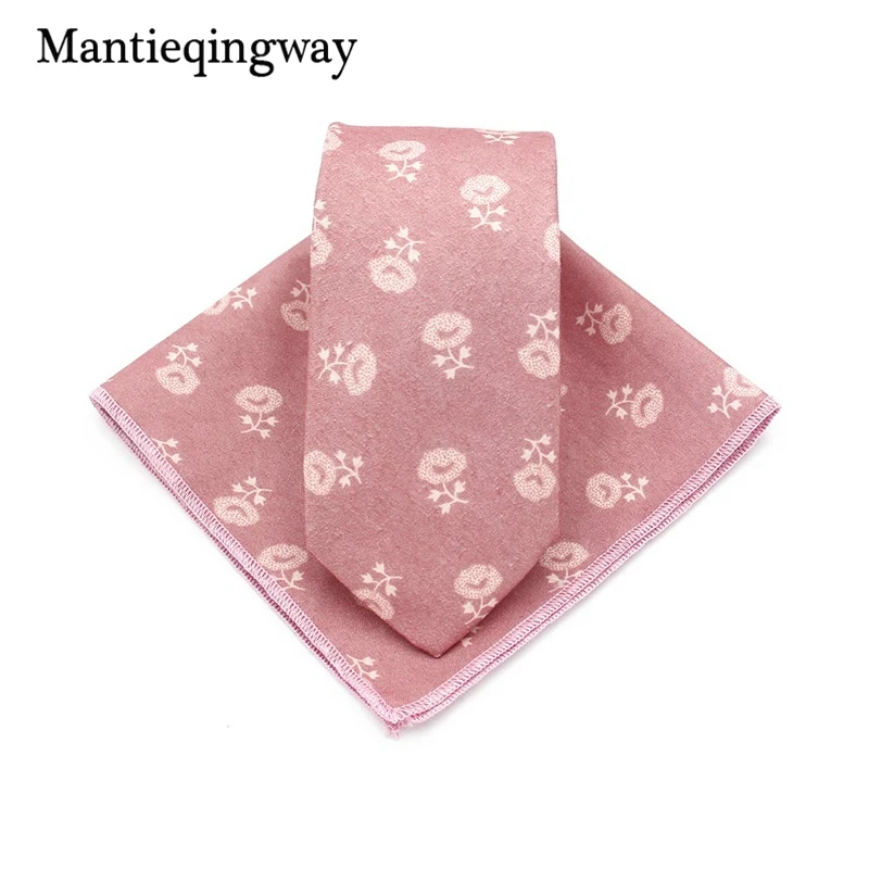 Mantieqingway Для мужчин с галстуком комплект цветочный жаккардовые шеи галстук и платок Набор Gravatas тонкий Corbatas Галстуки для Для мужчин