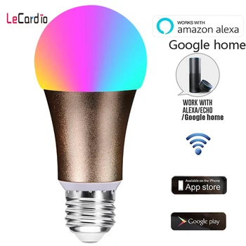 

New E27 E26 B22 LED Wifi Light Bulb Multicolor Dimmable Smart Voice Control Wake-Up Lamp Bulb Compatible Alexa Google Assistant