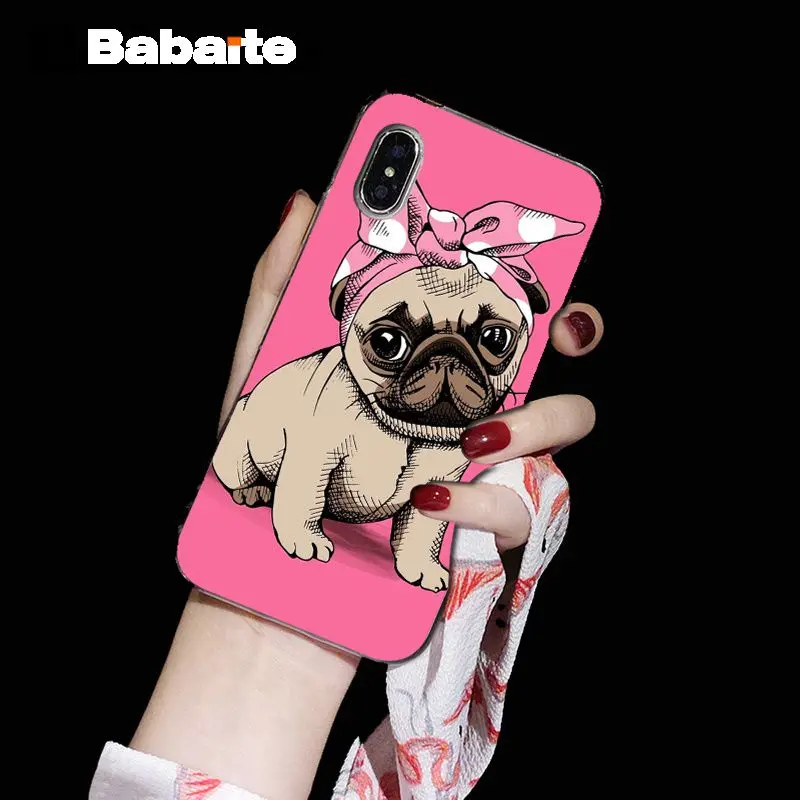 Babaite милые животные Мопс мягкий силиконовый прозрачный чехол для телефона для Apple iPhone 8 7 6 6S Plus X XS MAX 5 5S SE XR мобильные телефоны - Цвет: A11