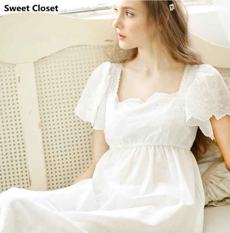 Free shipping Women princess long nightgowns cotton high quality short