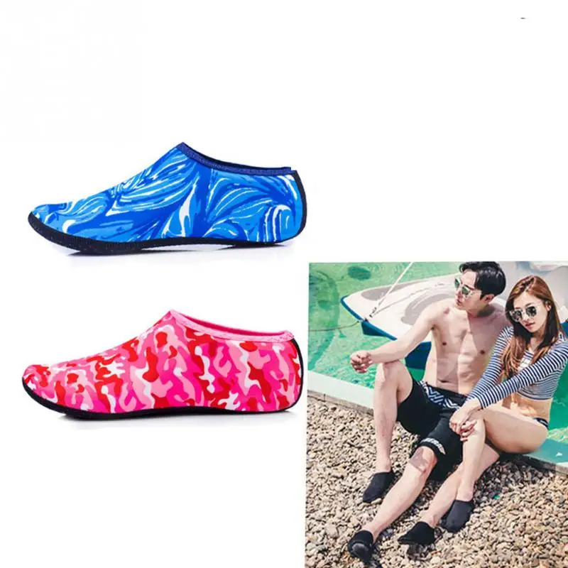 

2019 NEW Summer Unisex Soft Beach Shoes Women Camouflage Color Non-Slip Socks Design Non-Skid bottom barefoot Beach Shoes Socks