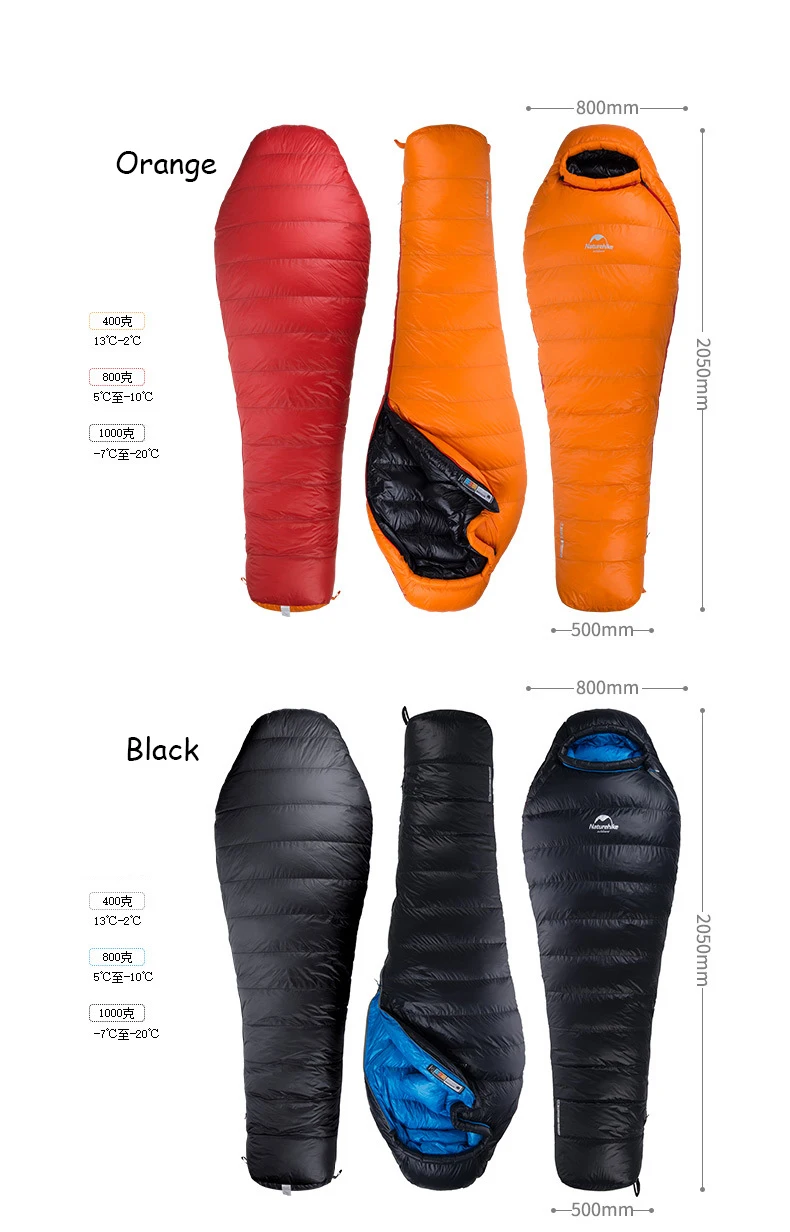 Saco de Dormir Múmia ao ar Naturehike Livre Super Leve Inverno Nh15d800 k 4 Naturehike ultraleve pato para baixo saco de