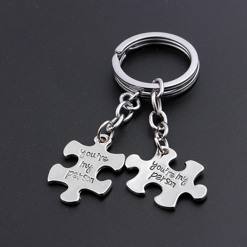 

Jigsaw Puzzles Couple Keychain Lettering You Are My Person Puzzle Piece Romantic Key Chains For Women Men Lovers Fashion Trinket