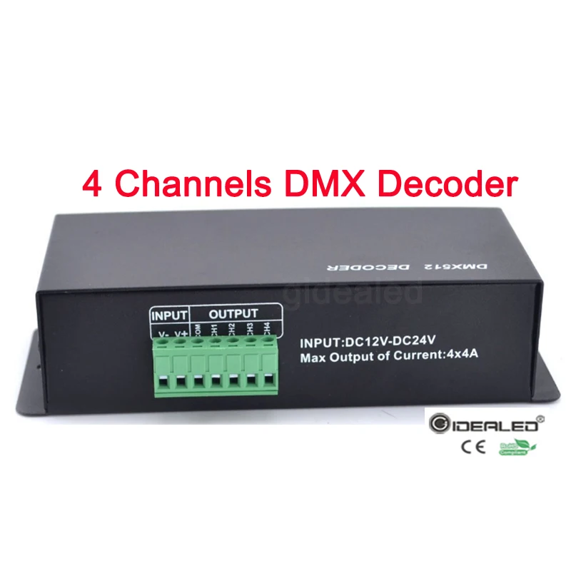 DMX декодер RGBW светодиодный 4 канальный 32A драйвер диммера для RGB dmx dmx512 контроллер