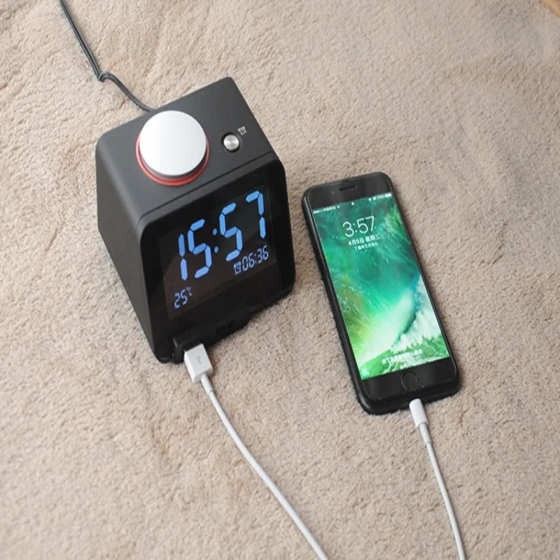 Fashion Simple Multifunction Electronic Alarm Clock LED Mute Night Light Sleeping Tape Thermometer Bed Head Oversize Ringtone
