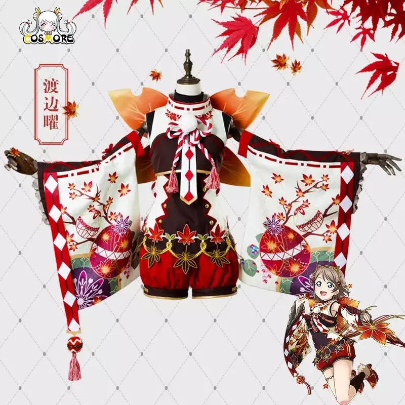 [Apr. Сток] Aqours Love Live Sunshine! Красные осенние листья кимоно AWAKEN Косплей Костюм для Хэллоуина новинка - Цвет: Watanabe You