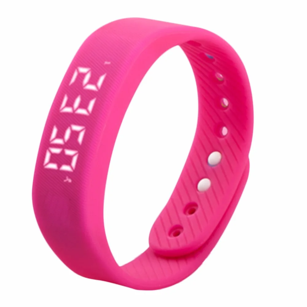 

3D T5 LED Trends Sports Gauge Fitness Smart Step Calories Health Tracker Pedometer Watch Silicone Band Gym Wristband