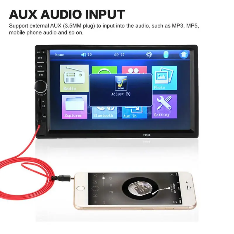 

Car MP5 Player 7 Inches Din Touch Screen Car Bluetooth Support FM USB TF Card Car Interior Supplies