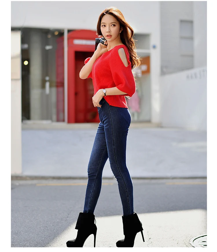 Dabuwawa осенние брюки-карандаш женские новые узкие джинсы с высокой талией синие джинсы с карманами на молнии женские джинсовые повседневные брюки