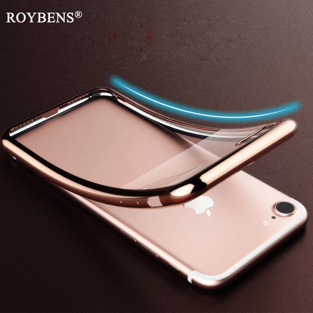 Rose Gold Clear Soft Case for iPhone 6 for iPhone 6S Case Plating Bumper Transparent Silicone TPU Cover for iPhone6 iPhone6S