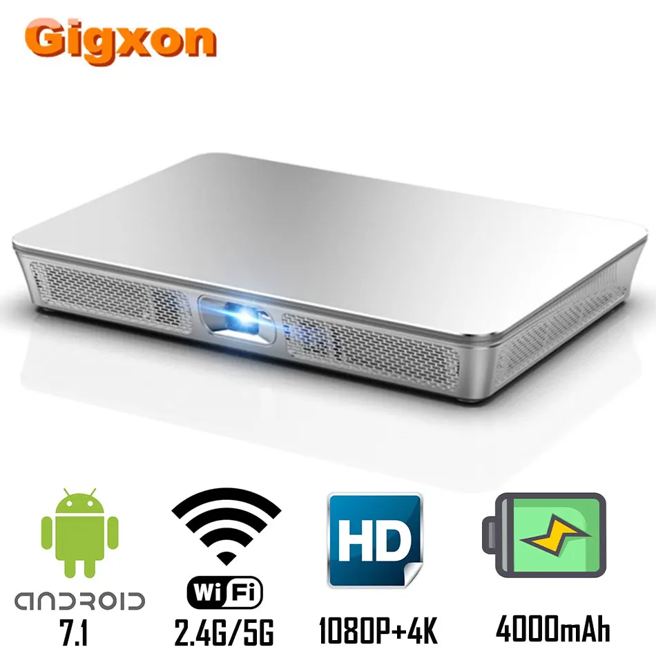 Gigxon P9 мини-проектор DLP 1920x1080P Max 4K Поддержка 200 Ansi Android 7,1 8 Гб rom 3D HD wifi Proyector портативный видеопроектор