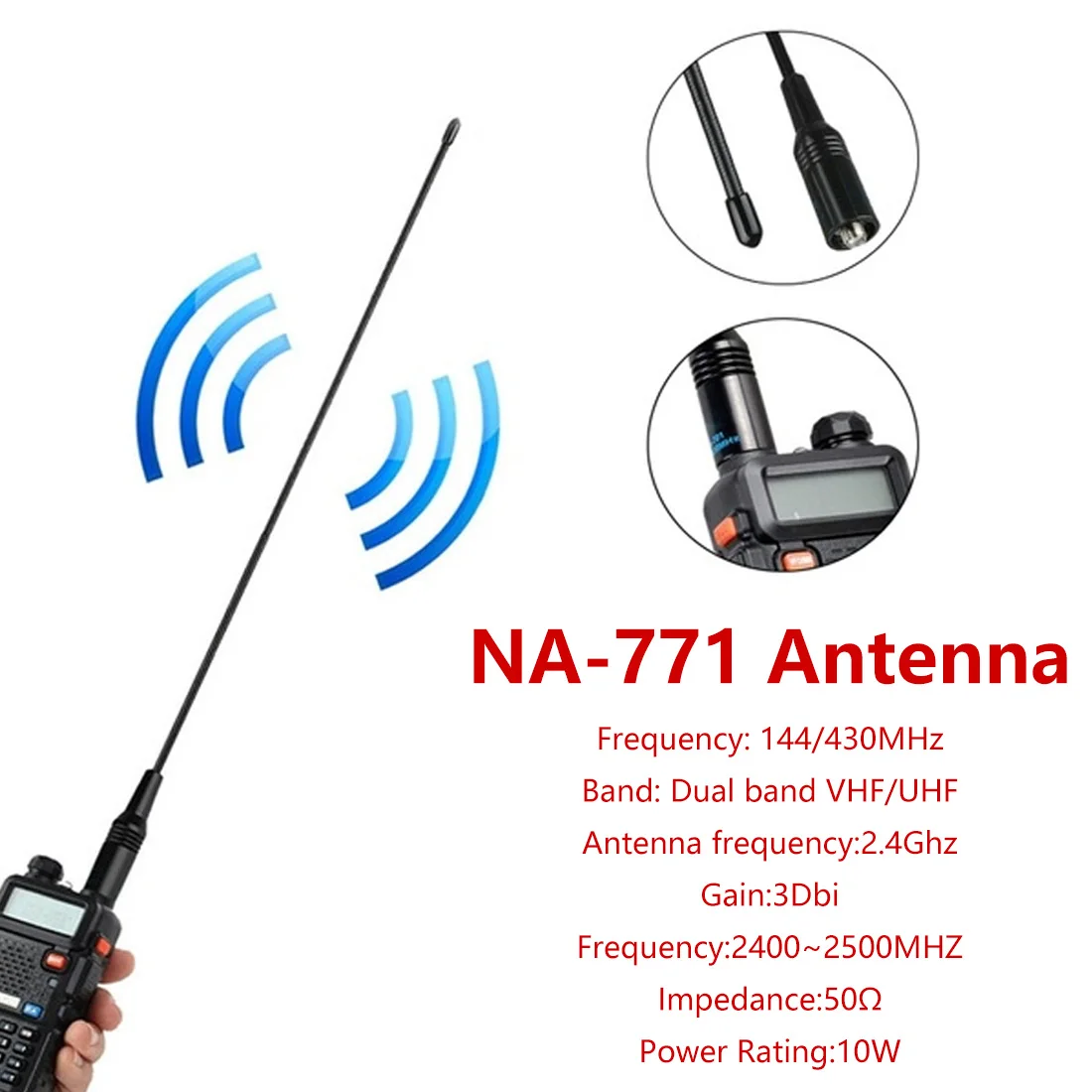 VHF/UHF 144/430MHZ 2,15/3.0DB двухстороннее радио NA-771 NA771 SMA-F SMA Женская Двухдиапазонная гибкая антенна