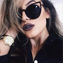 MADELINY High Quality Fashion Women Sunglasses Cat Eye Mirror Glasses Metal Frame Cat Eye Sun Glasses Women Brand Designer MA478