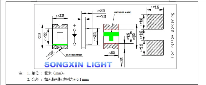 100 шт. SMD 0805 Синий супер яркий SMD светодиодный светильник диоды 0805 светодиодный 0805 диоды 460-465nm 80-120mcd 3,0-3,4 в светильник