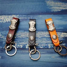 Коровья кожа брелок-кошелек держатель для ключей коллектор ключница органайзер для ключей ретро Пряжка геометрический дизайн
