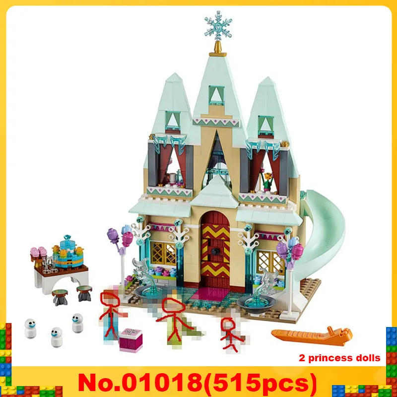 

01018 515pcs Allendale Princess Ice Castle Compatible 41068 Girl Good Friends Girl Gift Reward Model Street View