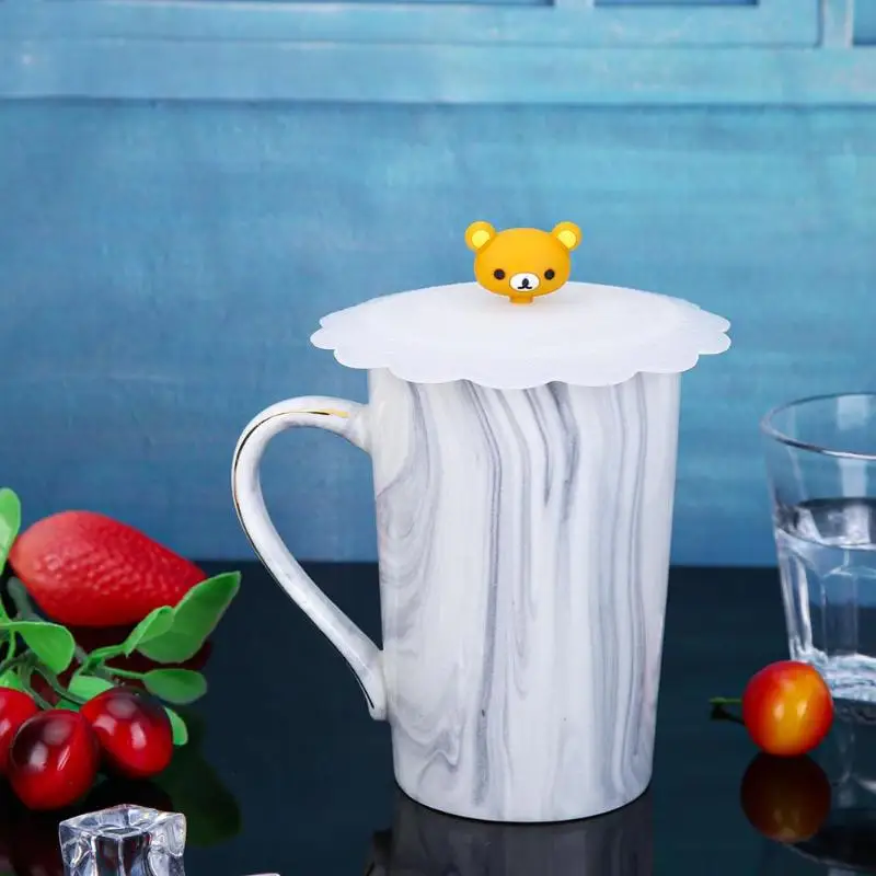

Diverse Animal Shapes Cup Cover Creative Food-Grade Silicone Heat-Resistant Safe Lid with Diamond Clip