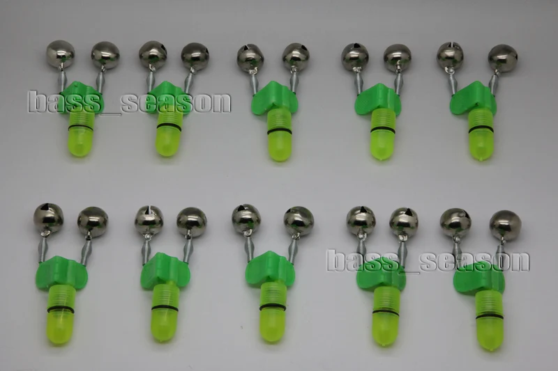 

10pc LED Light Fishing Accessory Rod Tip Fish Bite Double Alarm Alert Clip Bells