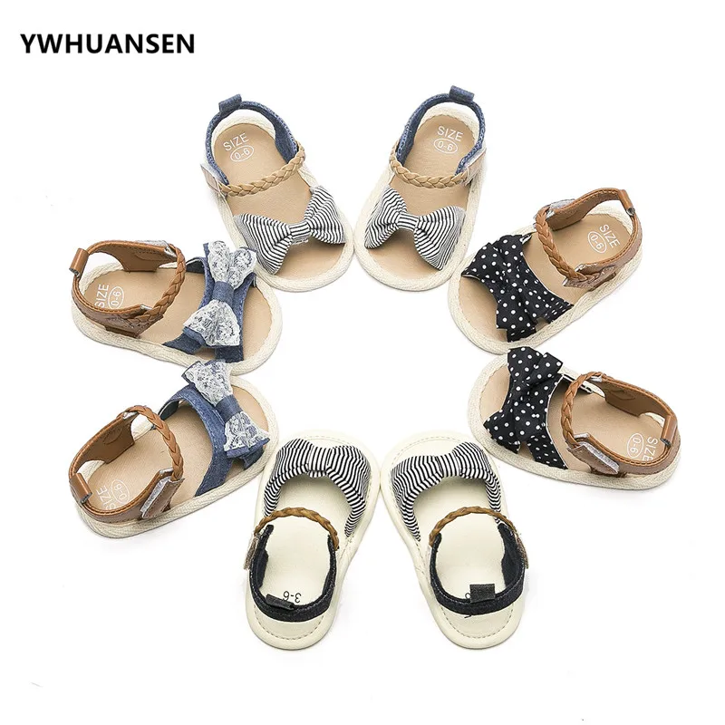 

YWHUANSEN PU Leather Baby Girls Shoes Toddler Bowknot First Walkers Shoes Everything for Babies Demin Soft Children's Prewalker