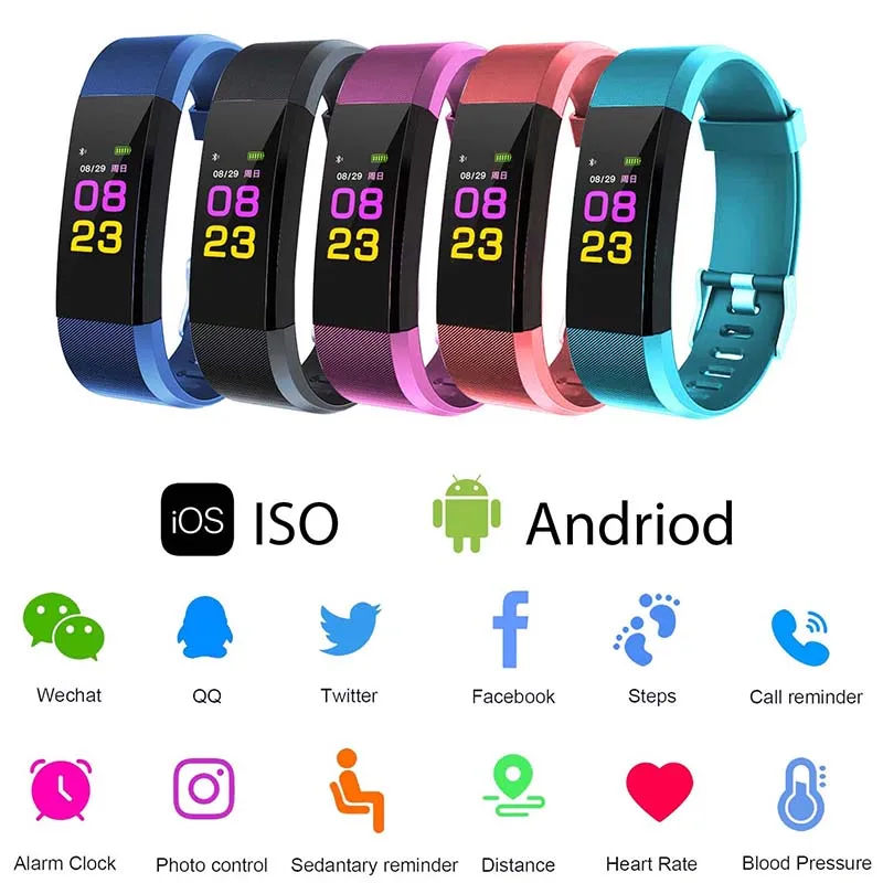 color lcd screen id115 plus smart bracelet